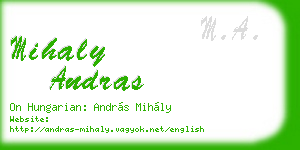 mihaly andras business card